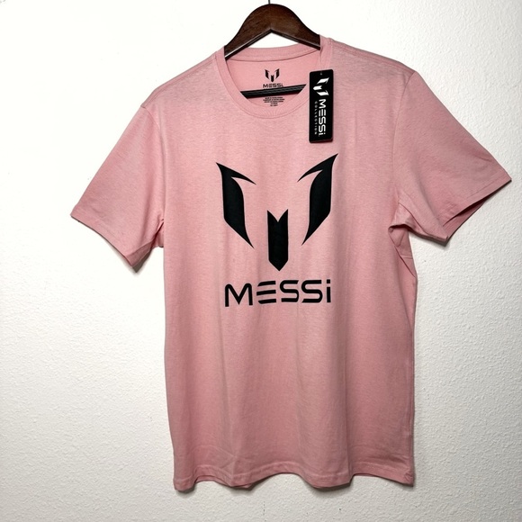 Messi authentic logo soccer player pink Tshirt size XL NWT - Picture 2 of 8